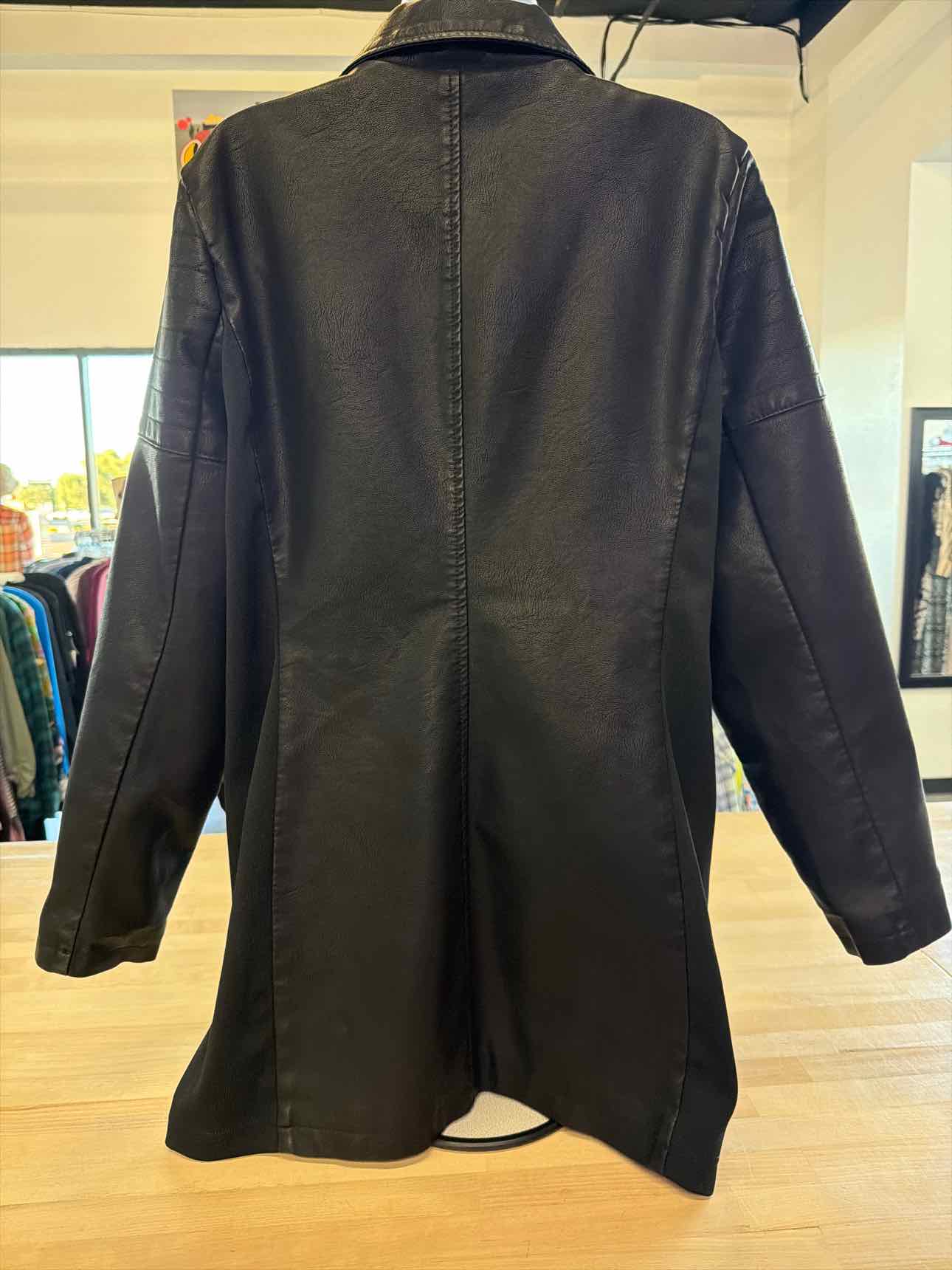 Baccini Size L Black Leather Jacket