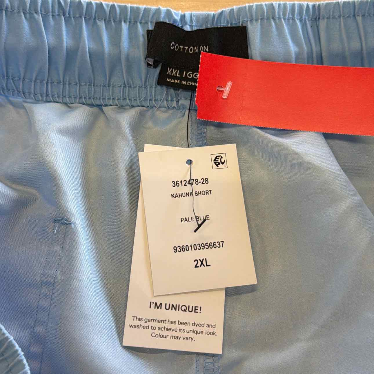 Cotton on Men's Kahuna Drawstring Shorts - Pale Blue - XXL