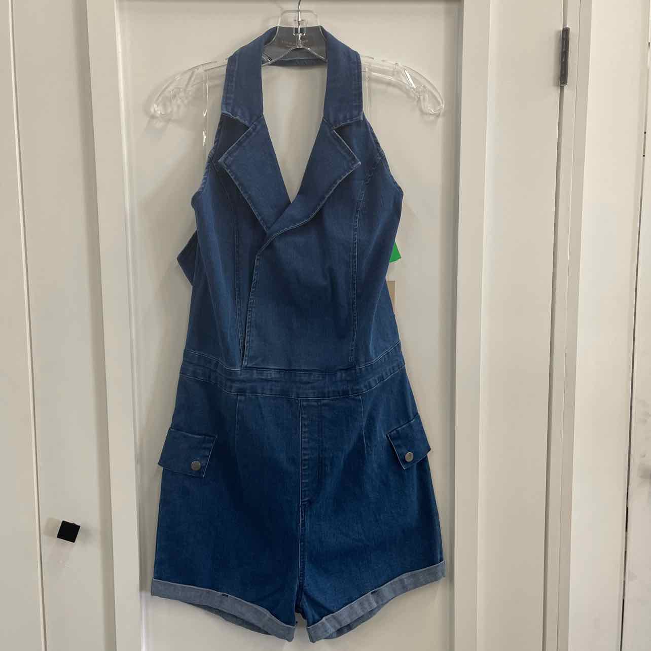 Active USA Size L Denim Preloved Romper