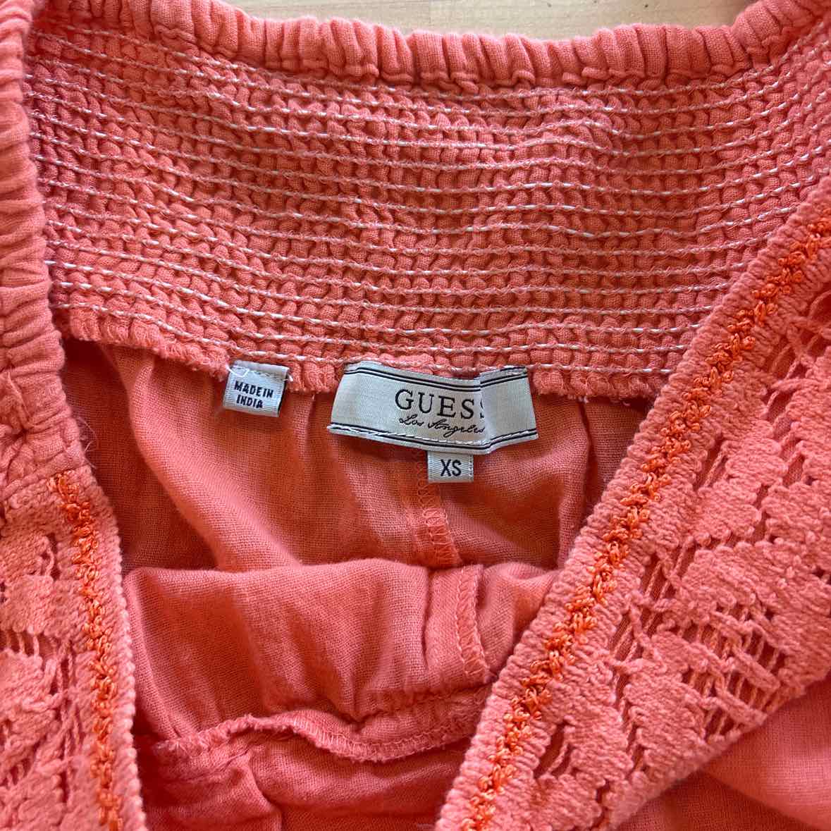 Guess Size XS Orange Cotton Preloved Pants