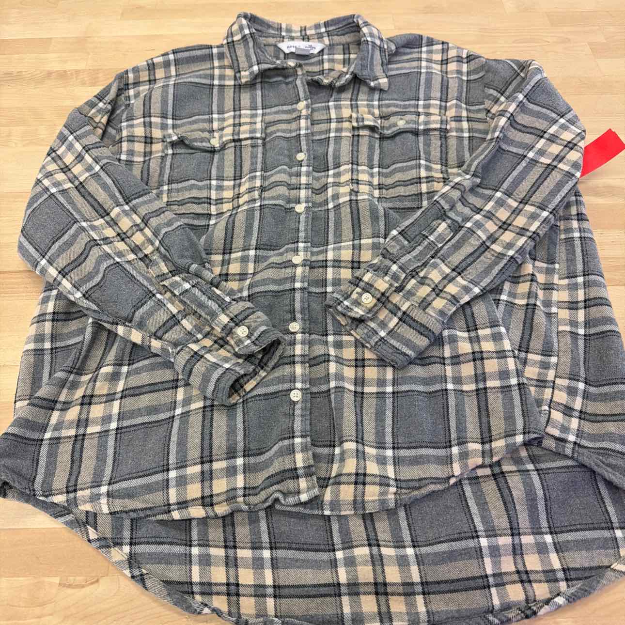 Old Navy Size L Gray Preloved Button Down Shirt