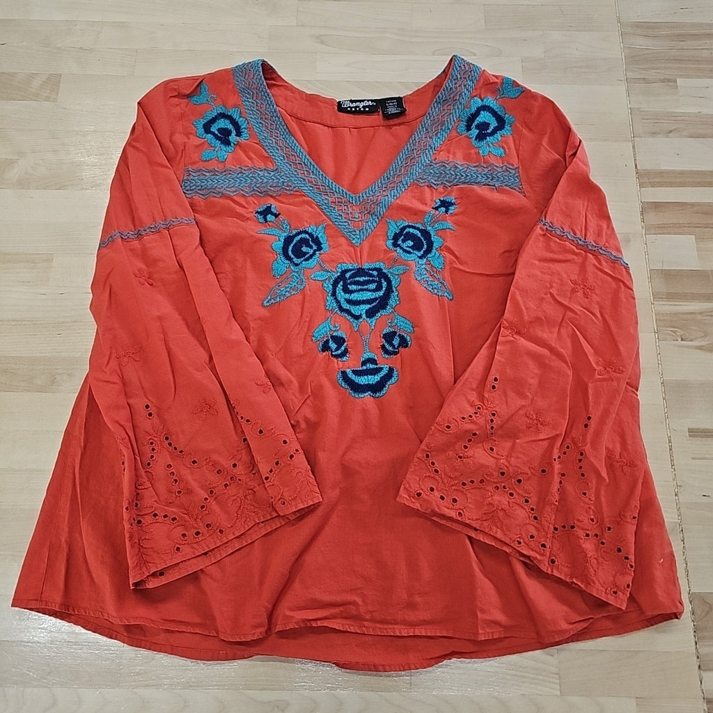Wrangler Size L Orange Blouse