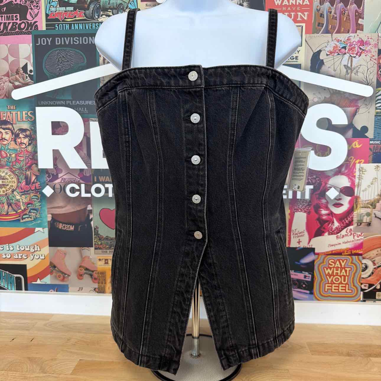 Levi's Size S  Levi's Women's Bria Cotton Denim Corset Cropped Top - Cornerback