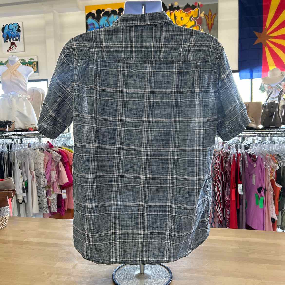 Weatherproof Size L Blue Preloved MENS Button Down Shirt