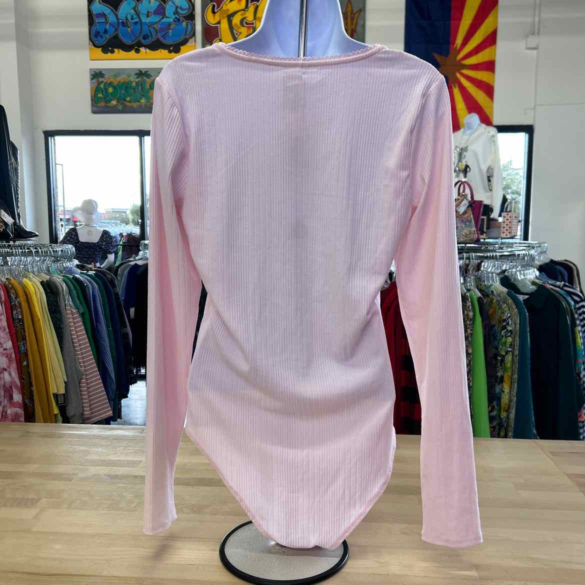 Juniors Self Esteem Fallon Sweetheart Bodysuit - Pink