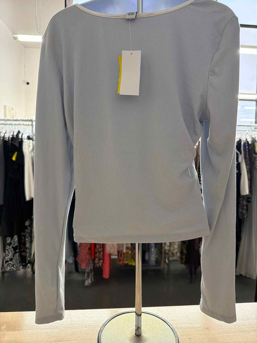 Just Polly Juniors' Contrast-Trim Rib-Knit Top