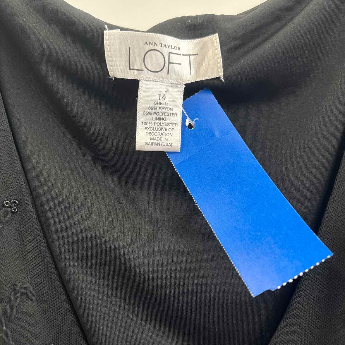 Loft Size 14 Black Dress