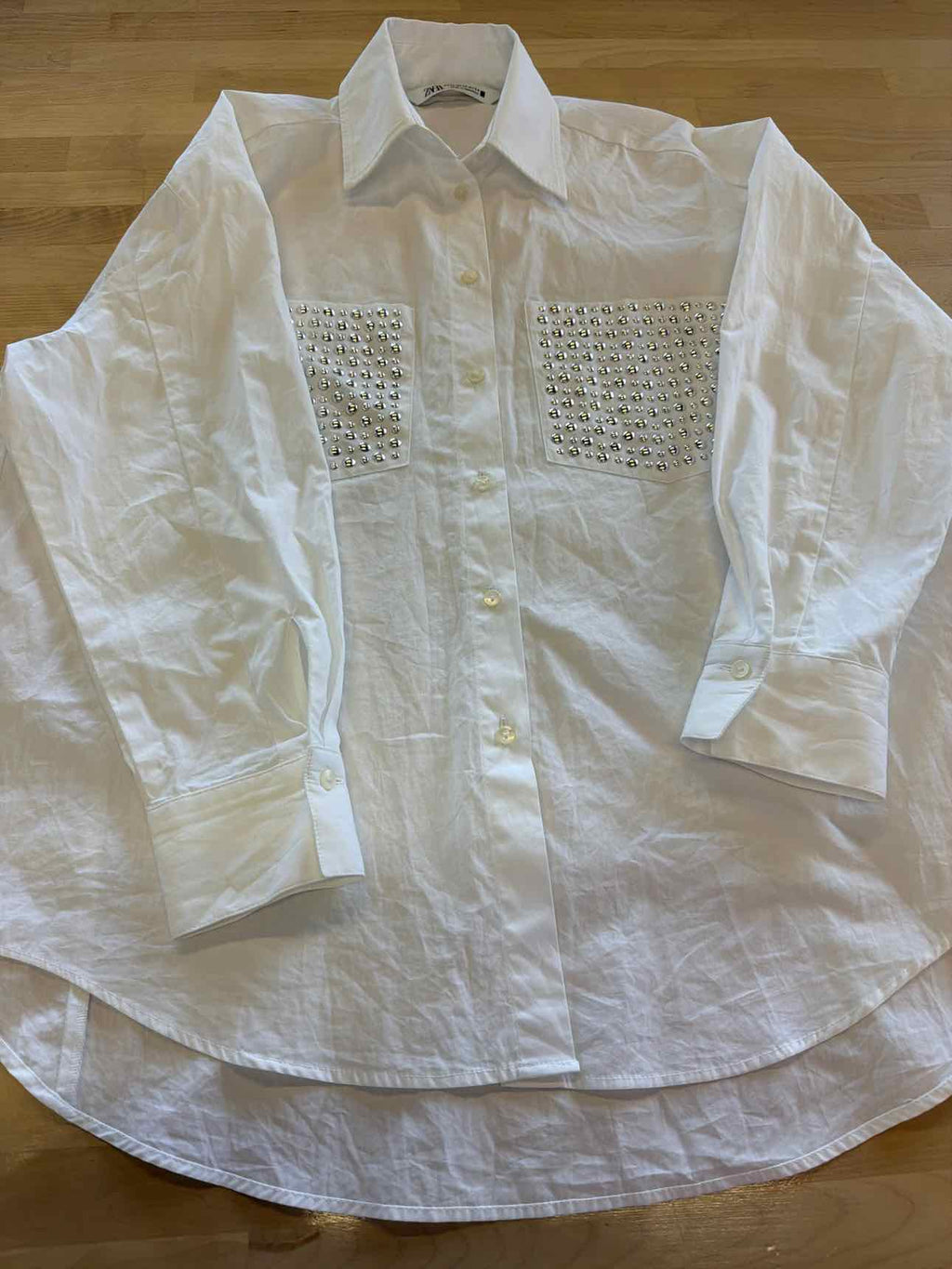 zara Size XS White Button Down Shirt