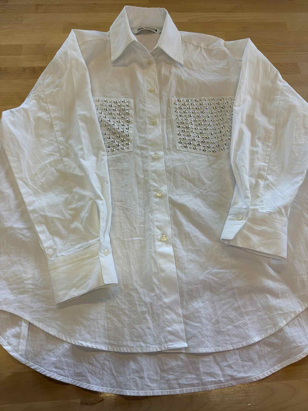 zara Size XS White Button Down Shirt