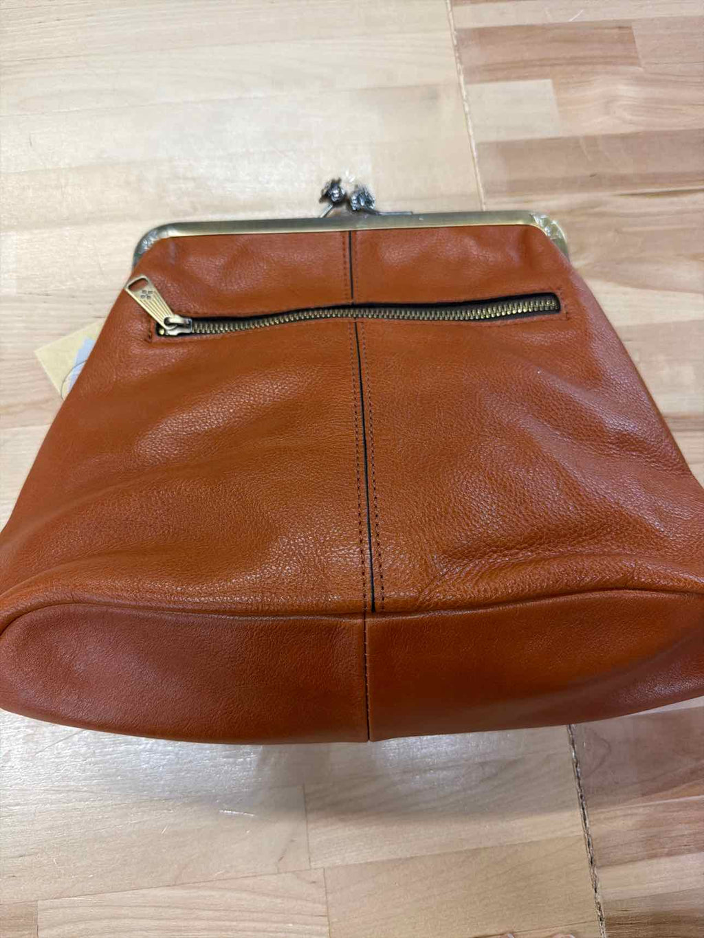 Patricia Nash Sofia Kisslock Leather Bag - Cognac