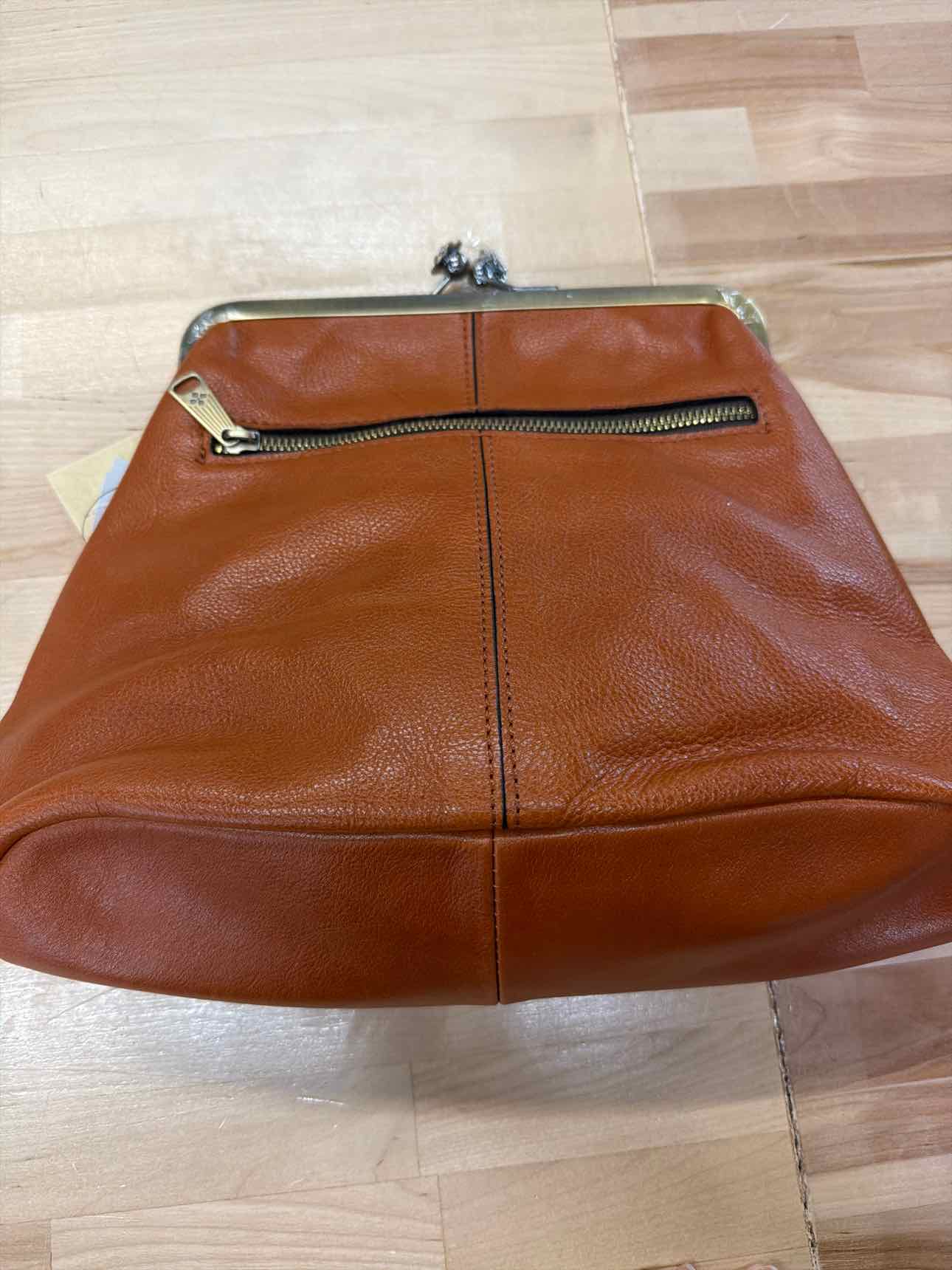 Patricia Nash Sofia Kisslock Leather Bag - Cognac
