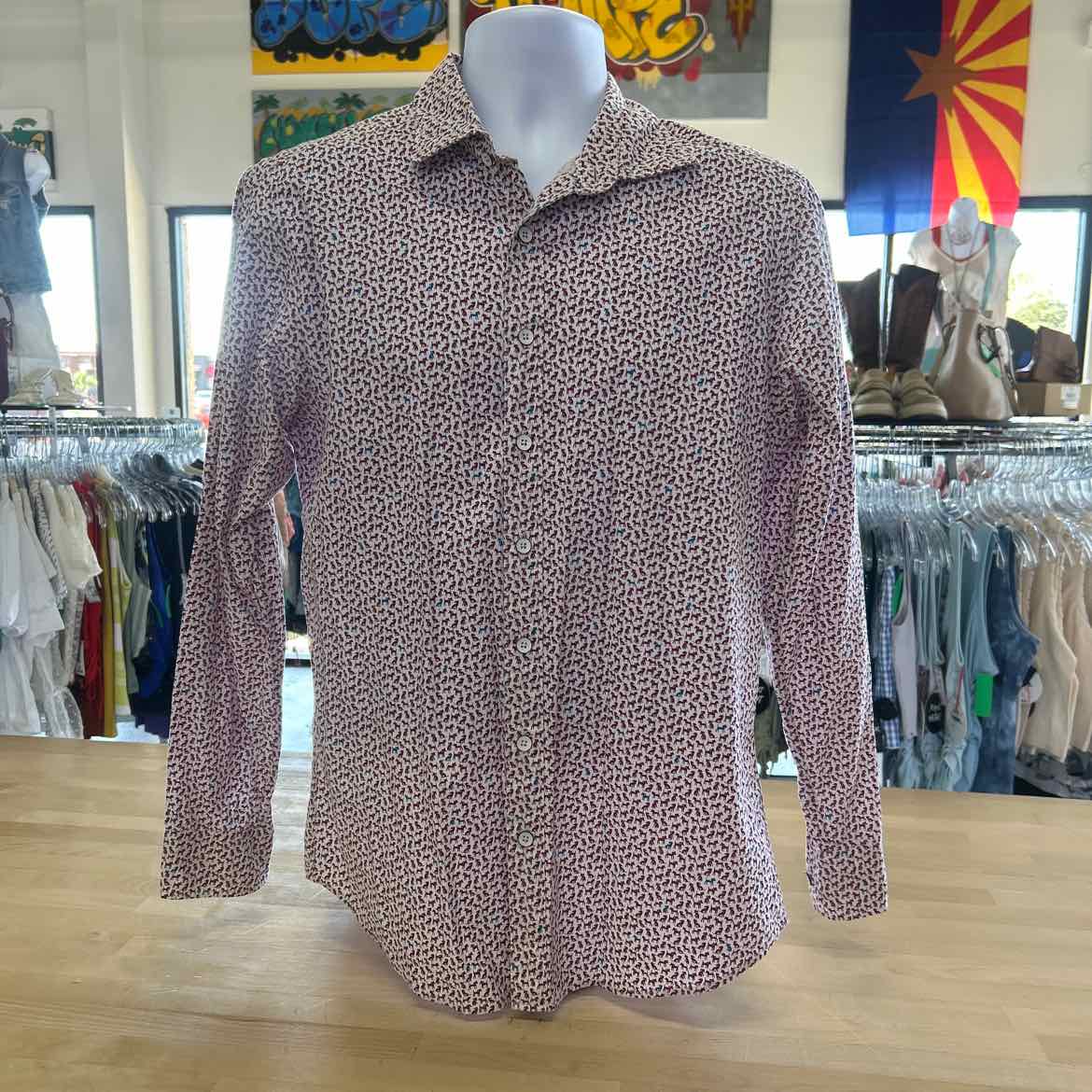 Rodd & Gunn Size M White Red Preloved Button Down LS