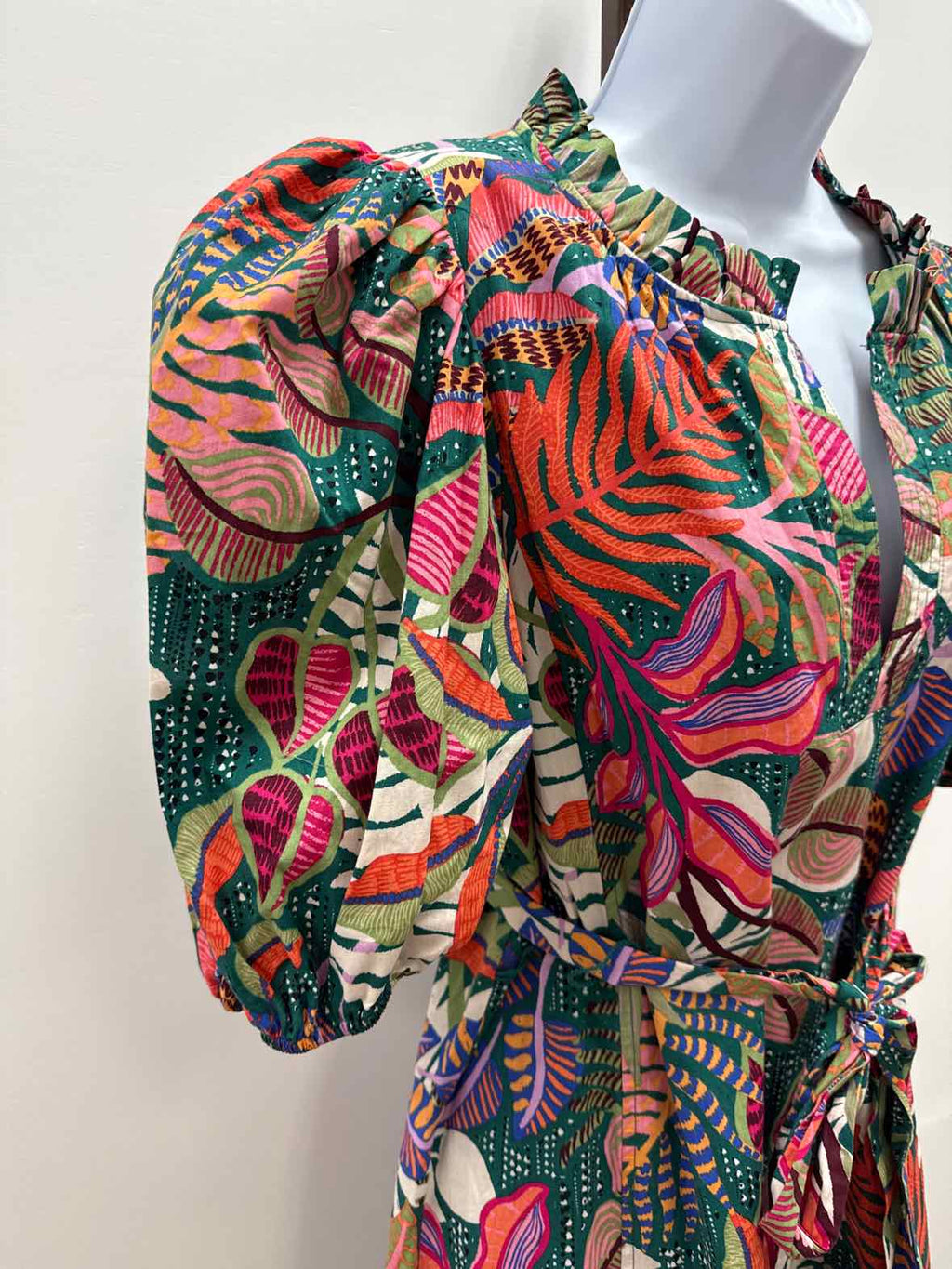 Vince Camuto Size 12 Green & Orange Floral New Dress