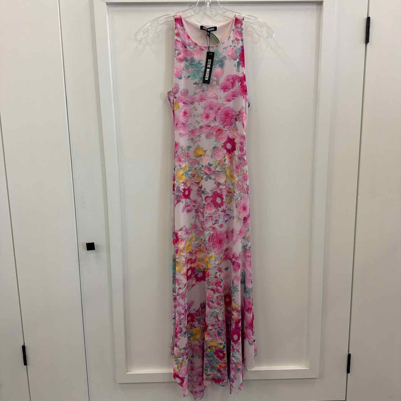 Steve Madden Women's Lanetta Asymmetric-Hem MIDI Dress - Pink Hydrangea