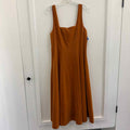 Melloday Size M Orange Faux Leather Preloved Dress