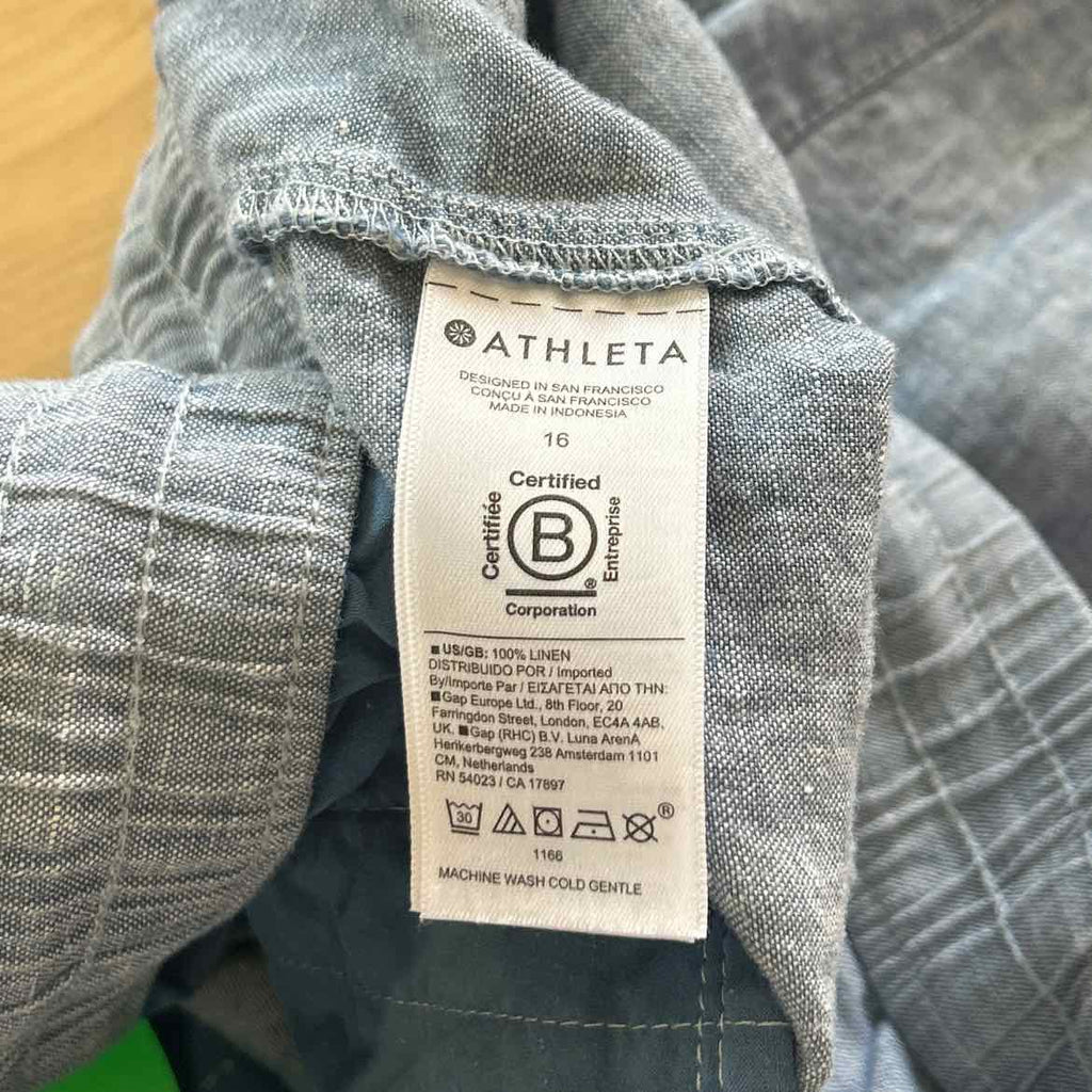 Athleta Size 16 Blue Linen Preloved Jogging Pants