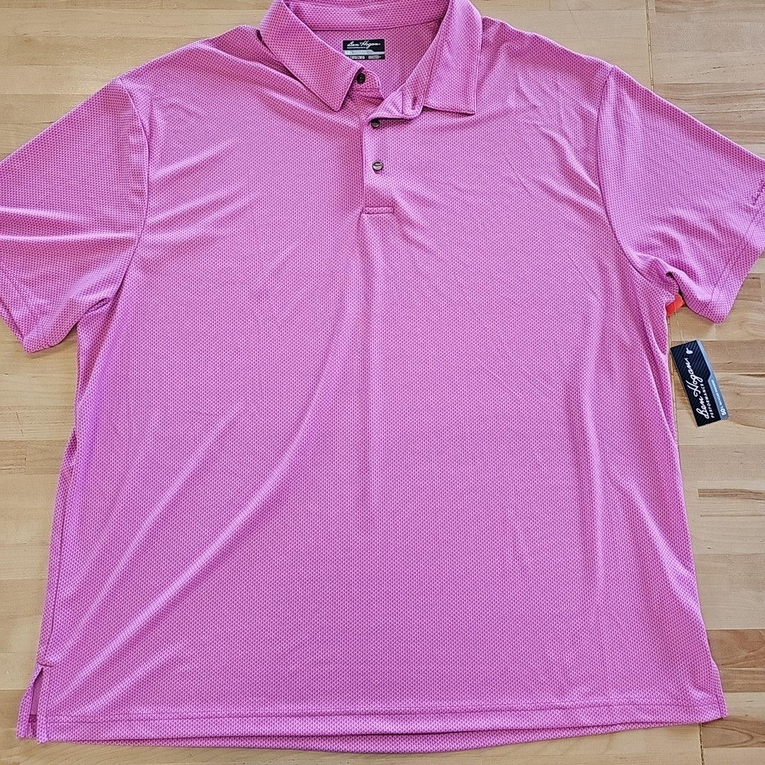 Ben Hogan Size 3XL Birdseye Geometric Print Jacquard Golf Polo Shirt