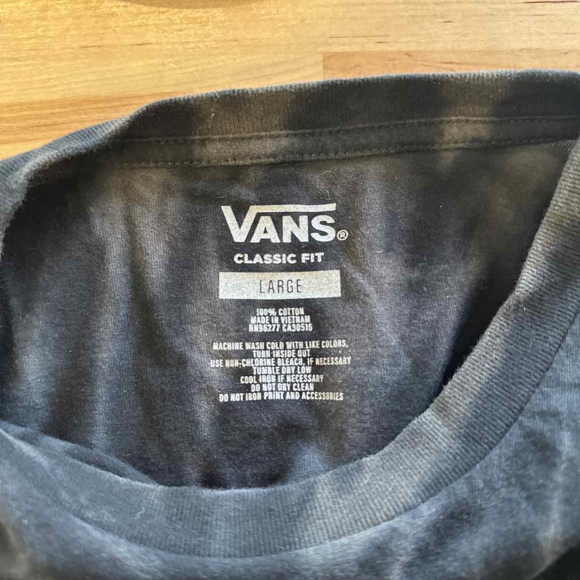 Vans Size L Black MENS Long Sleeve Shirt