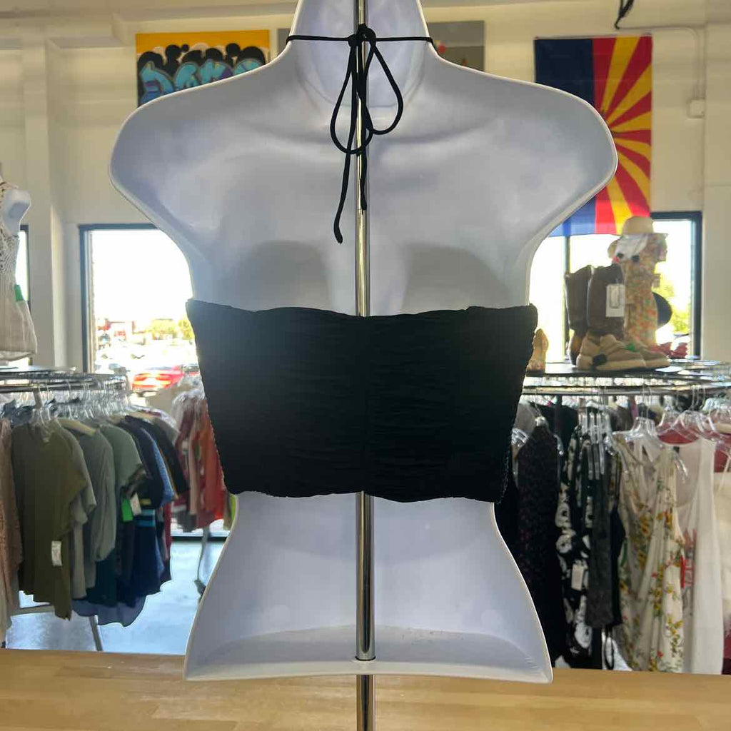 zara Size M Black Preloved Crop Top