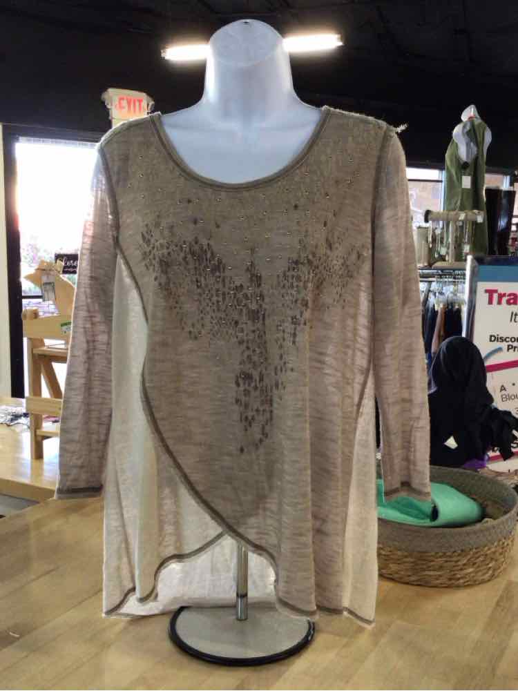 Miss Me Size L Cream Preloved T-Shirt LS