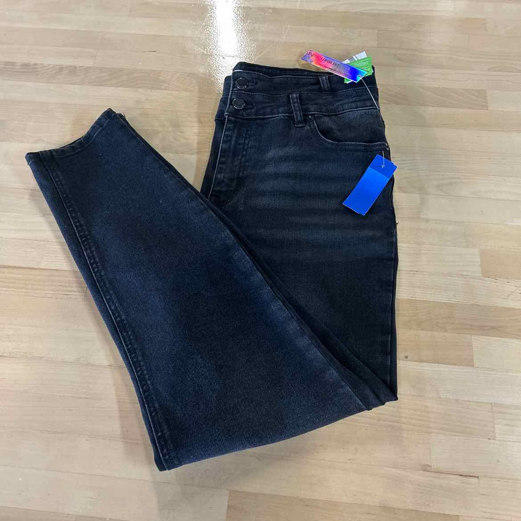 TINSELTOWN Size 13 High-Rise Double-Waistband Skinny Jeans - Black Wash
