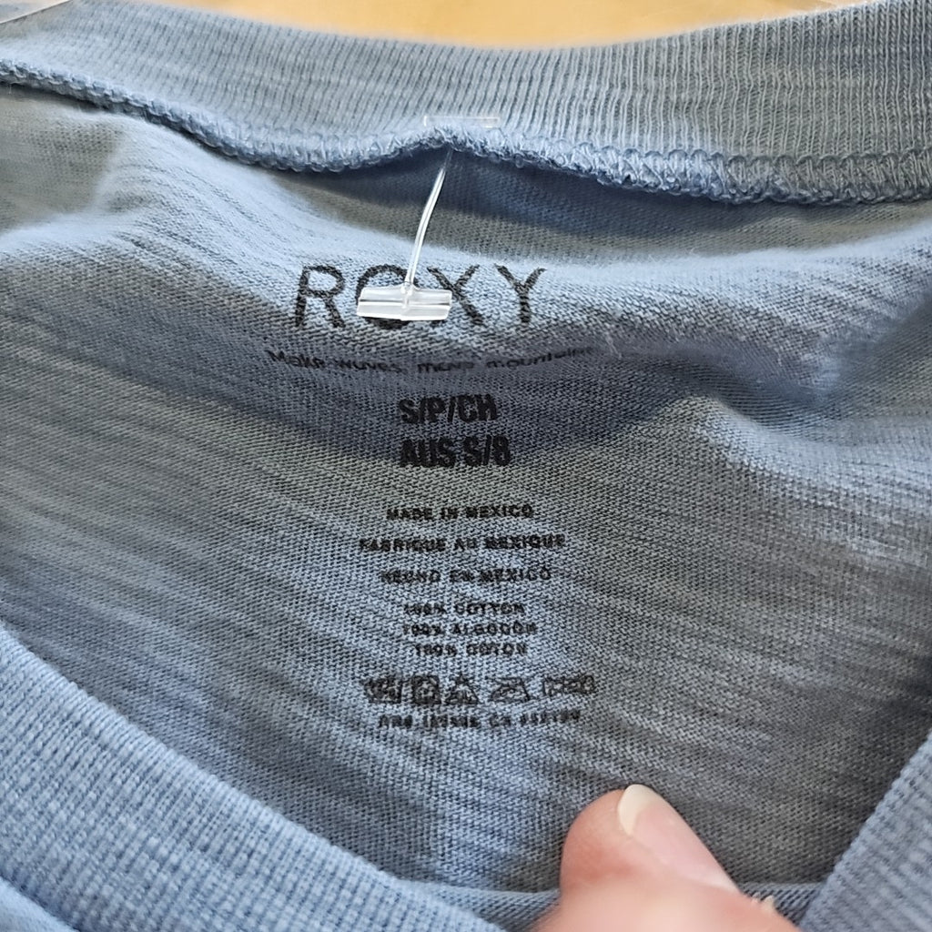 Roxy Women's Infinity Blue Beach Graphic Tee Small 100% Cotton New with Tag's