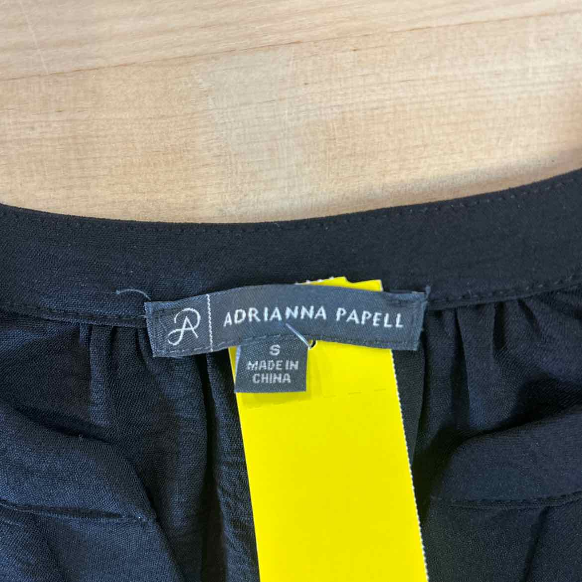 Adrianna Papell Size S Black Blouse LS