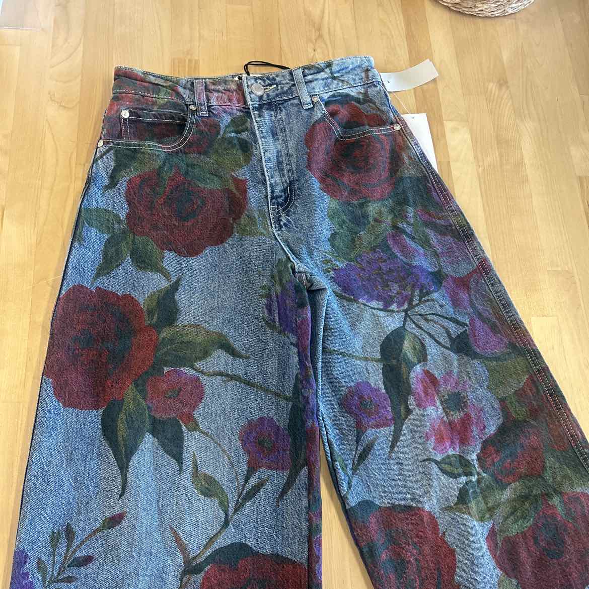 Avec Les Filles Womens High-Rise Wide-Leg Jea Portofino Rose 27