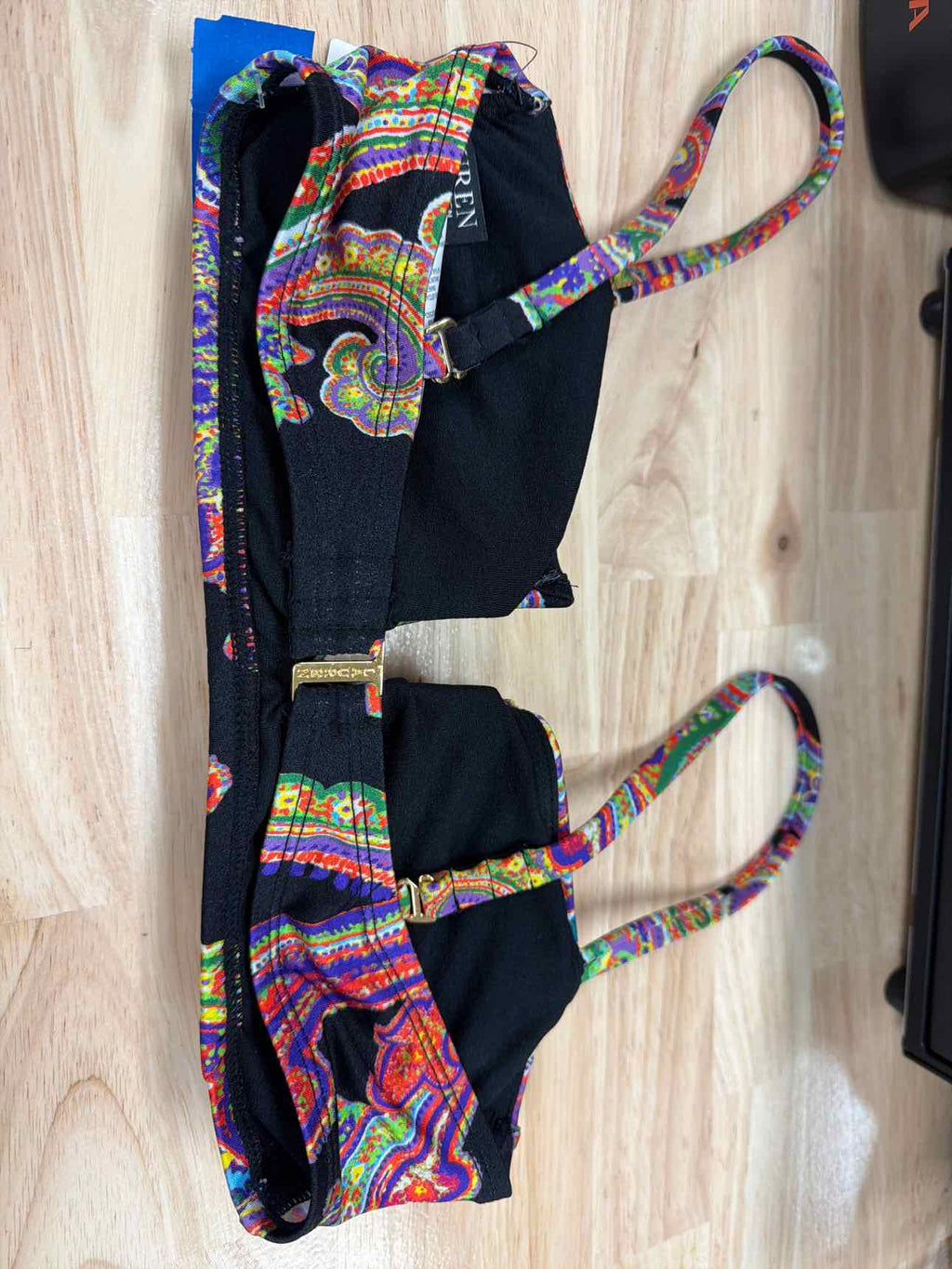 Ralph Lauren Size 8 Paisley-Print U-Wire Bikini Top