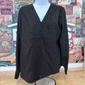 Tahari Size S Black Preloved Blouse LS