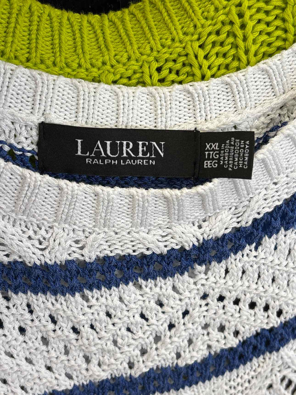 Lauren Ralph Lauren Women's Striped Pointelle Cotton-Blend Sweater