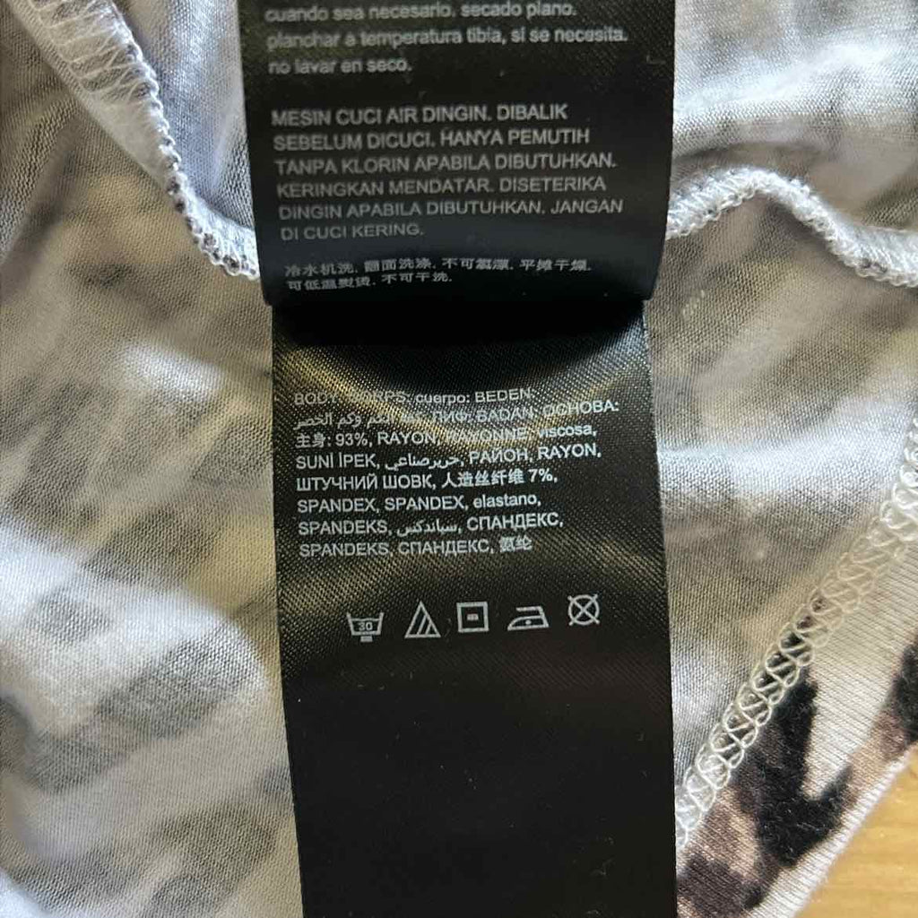 Bebe Size XS Black Brown Preloved T-Shirt SS