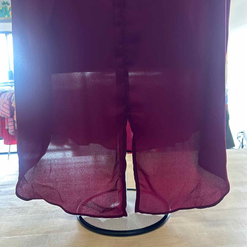 Sami & Jo Size XL Burgundy Polyester Preloved Sleeveless