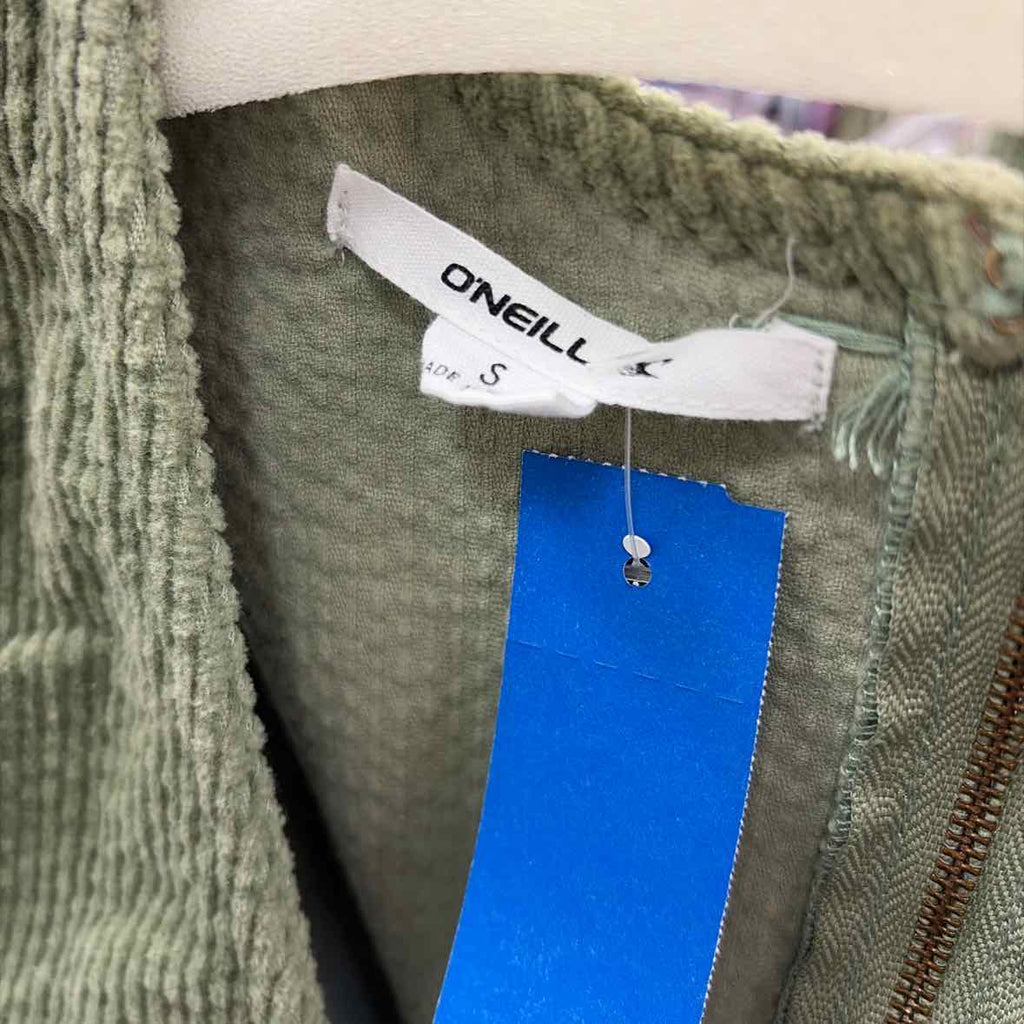 O'Neil Size S Poppy Sleeveless Corduroy Mini Dress - Oil Green