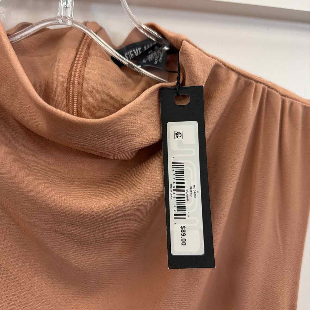 Steve Madden Women's Mo Mock Neck MIDI Dress - Hazelnut