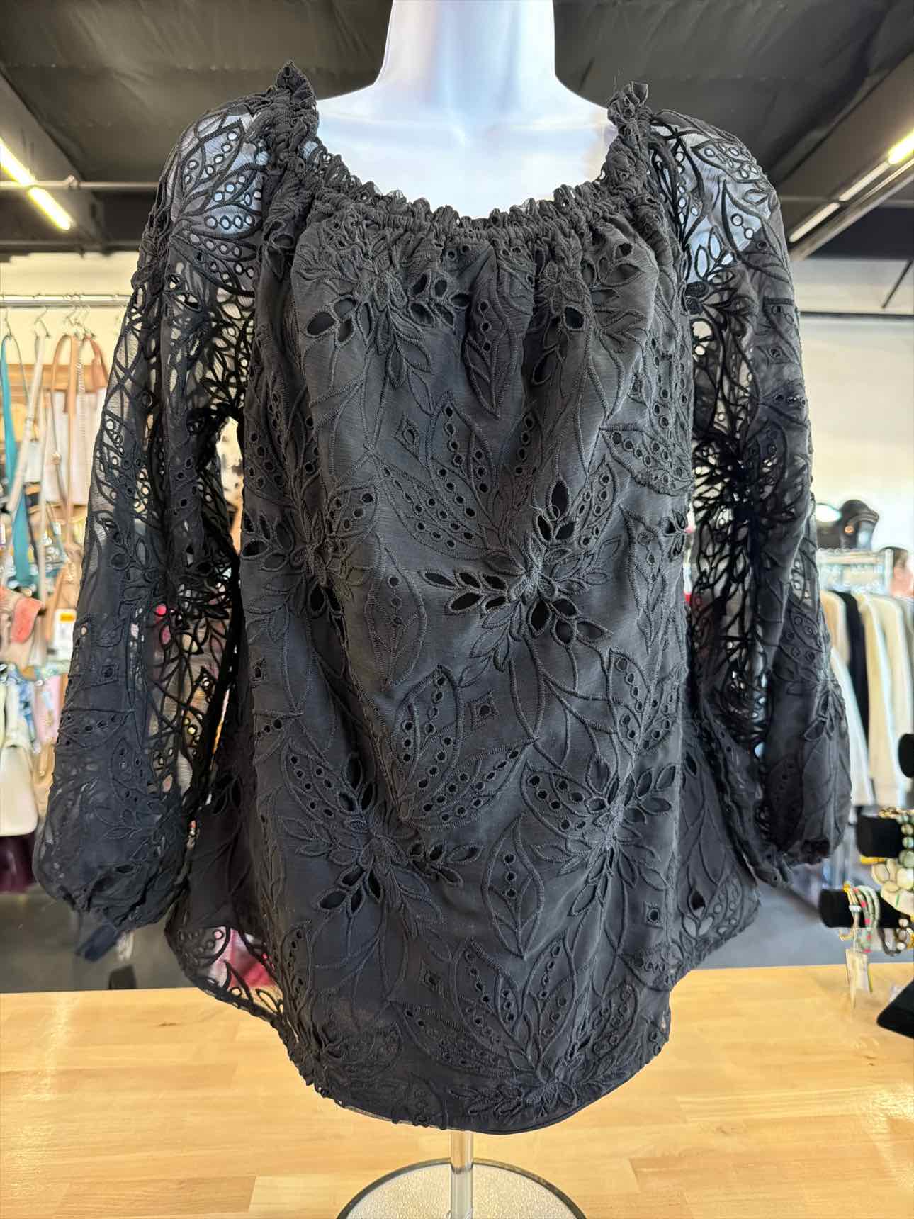 White House Black Market Size M Black Blouse