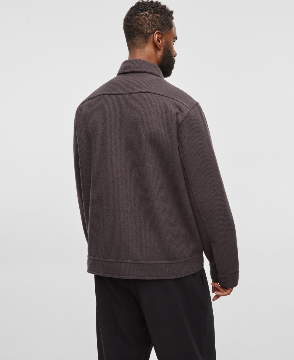 Mode of One Men's Long-Sleeve Knit Trucker Jacket