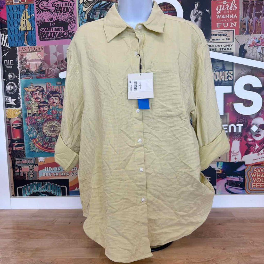Calvin Klein Jeans Women's Double Gauze Roll-Tab-Sleeve Button-Down Shirt