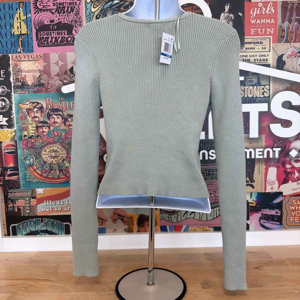 ultra flirt Size L Long-Sleeve Tie-Front Cardigan
