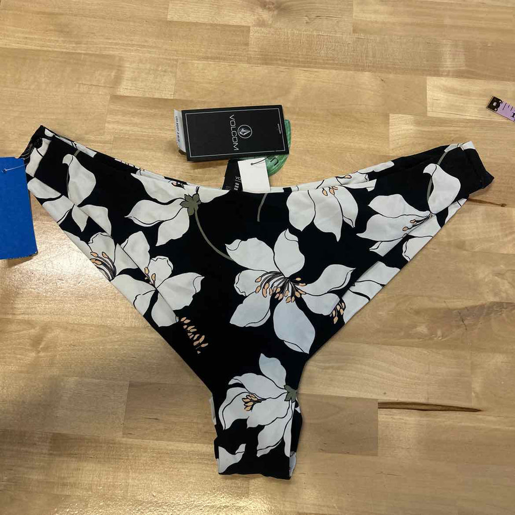 Volcom Size L Midnight Lily Printed Cheeky Bikini Bottoms