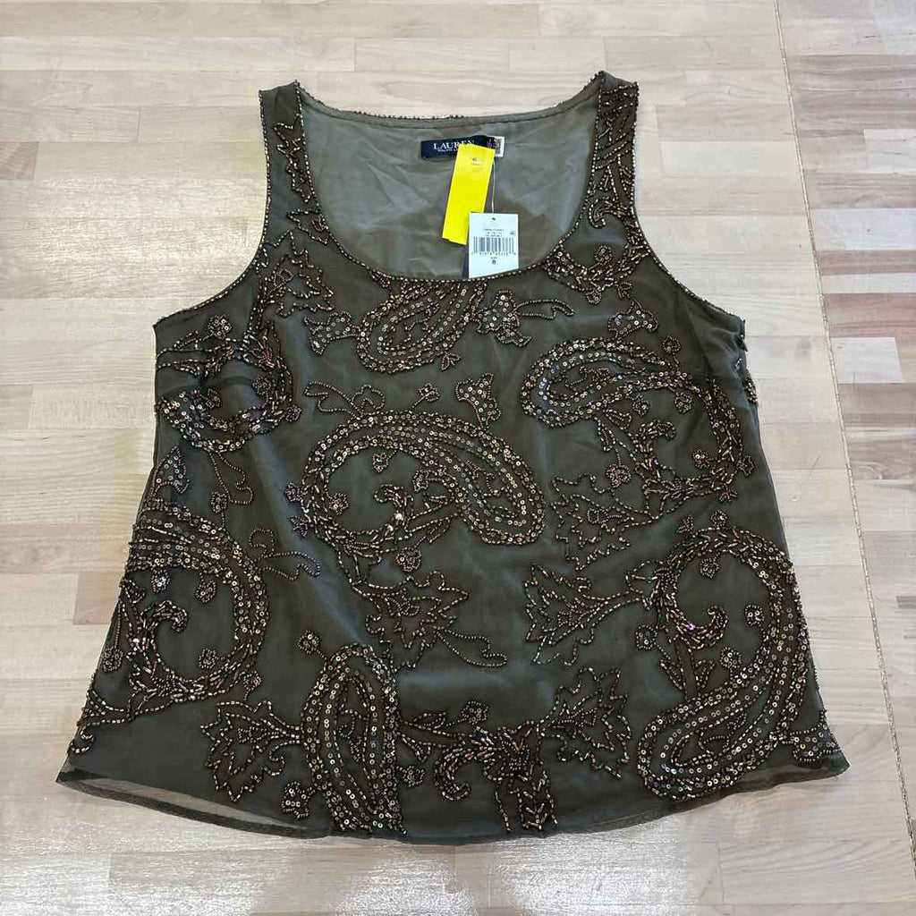 Ralph Lauren Size 8 Green Beaded Tank