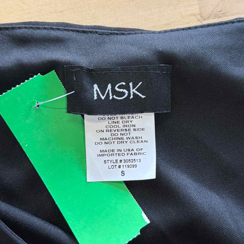 Msk Women's Beaded-Band Blouson-Overlay 3/4-Sleeve Top - Black