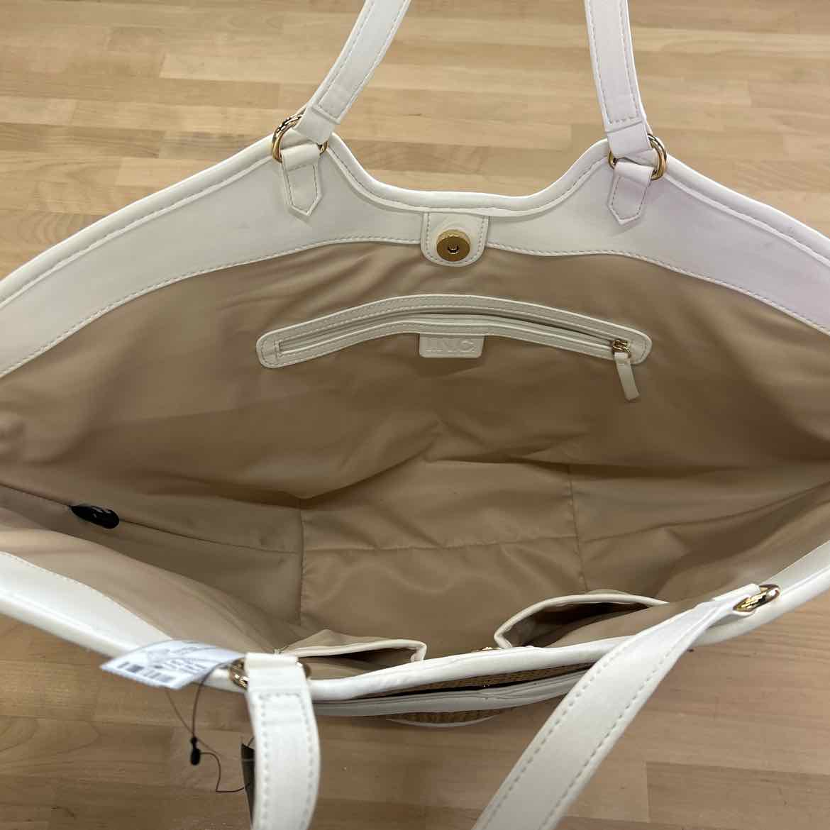 INC Brown/White Woven Handbag