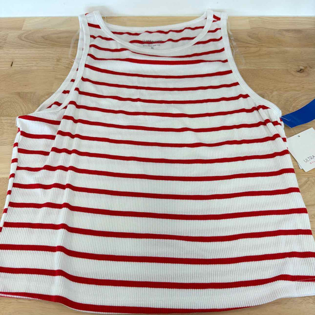 ultra flirt Size XL Striped Boat-Neck Tank Top