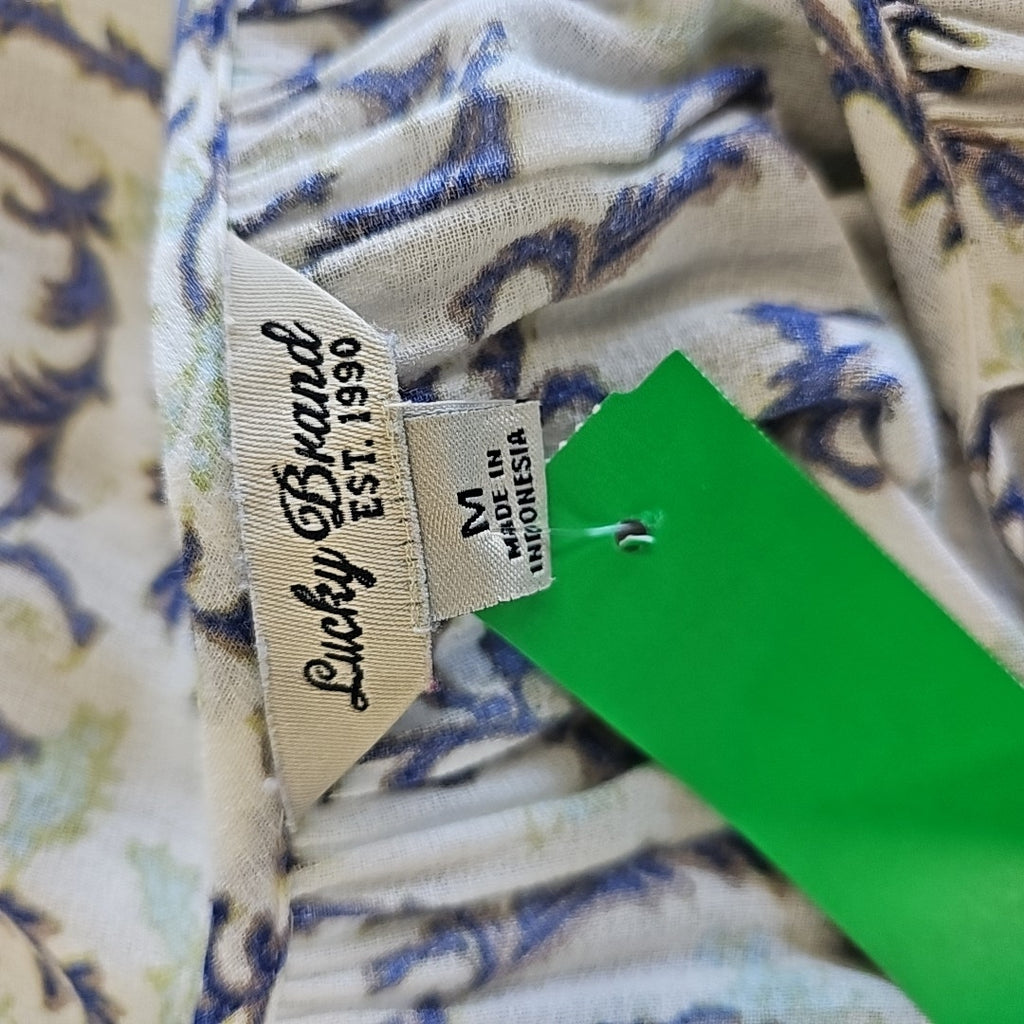 Lucky Brand Size M Green/Blue Blouse