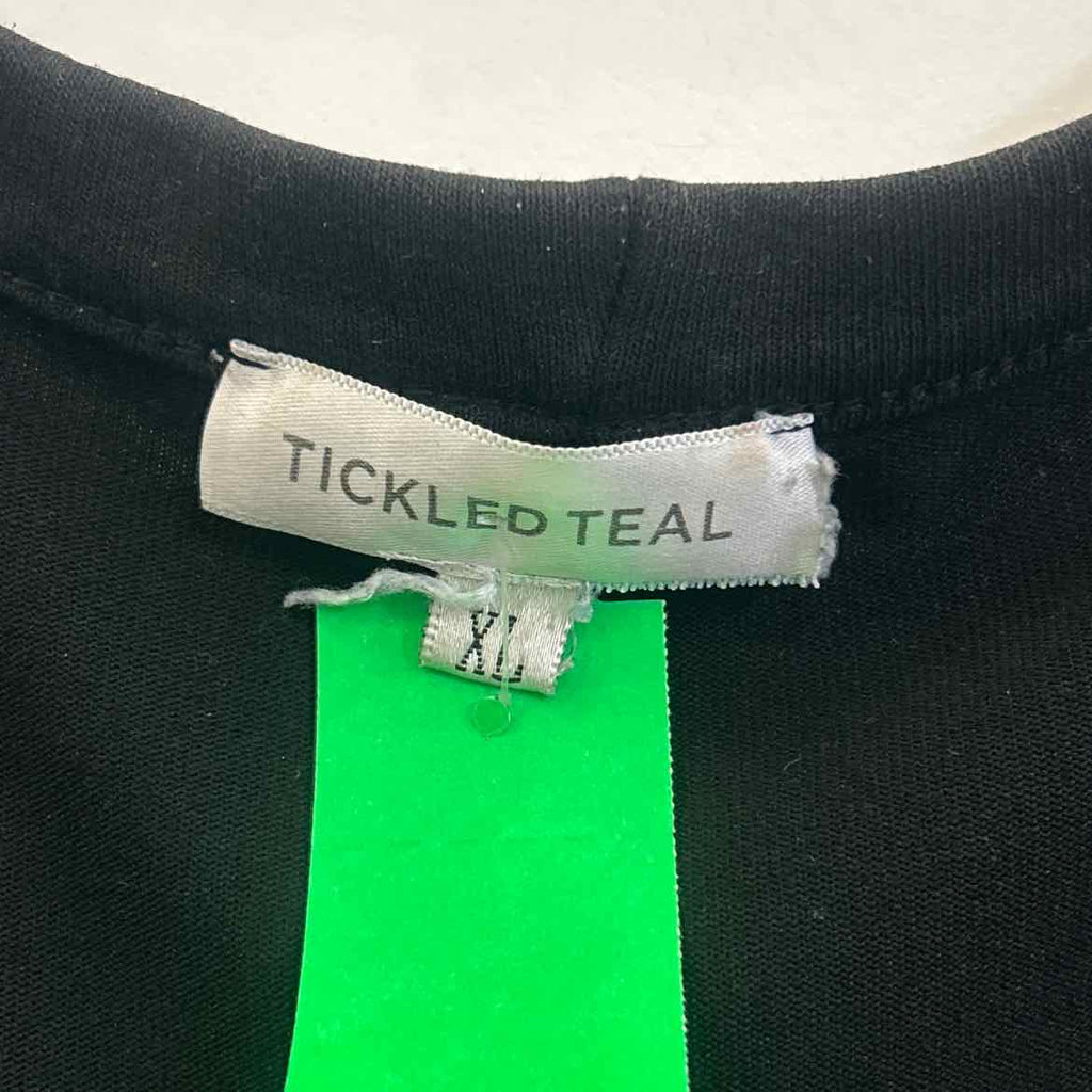 Tickeled Teal Size XL Black Preloved Duster