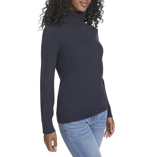 Tommy Hilfiger Women's Sportswear Solid Cotton Turtleneck Sweater