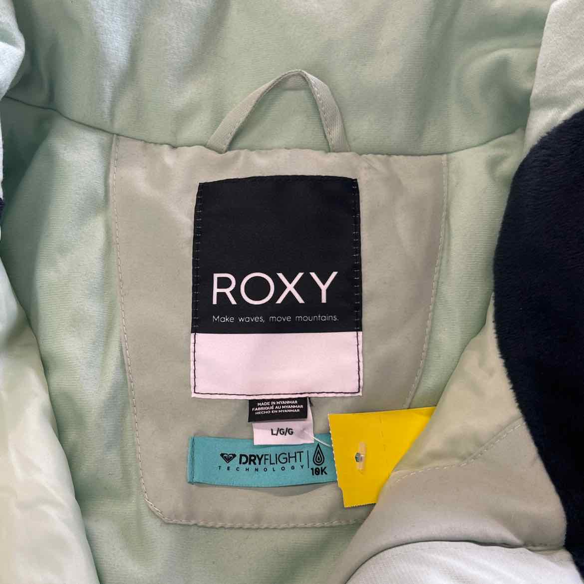 Women's Roxy Meade Large Cameo Green Snow Jacket