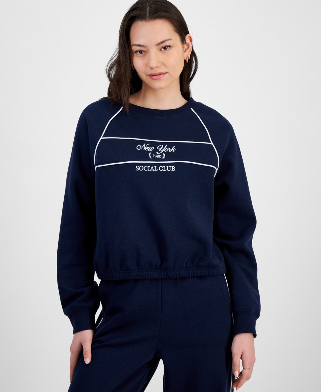 hippie rose Size XS Varsity Fleece Crewneck - Navy Social Club
