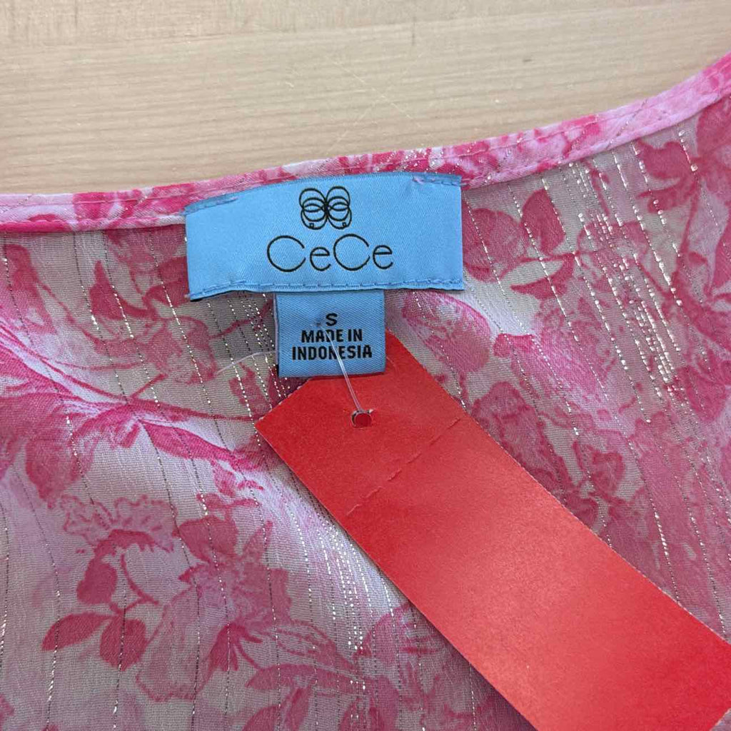 CeCe Size S Pink Sheer Preloved Blouse